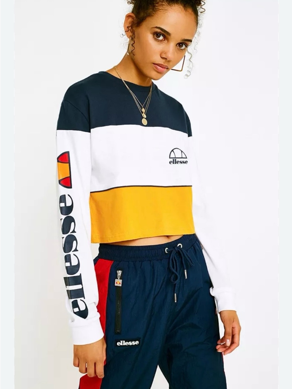 Urban Outfitters Ellesse Amalfi long-sleeve crop top size 6